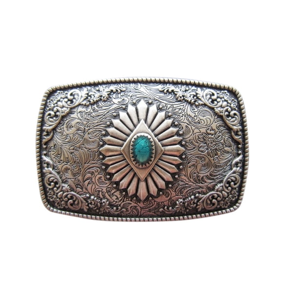 Vintage Silver Plated Southwest Western Belt Buckle Boucle de Ceinture