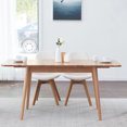 thumbnail image 2 of Natural Solid Oak Round Corner Diagonal Leg Telescopic Dining Table For 6-8 People, Light Oak, Solid Wood, 1.2-1.6M, 2 of 9