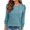 *Sky Blue, variant on ClodeEU Women's Crewneck Long Sleeve Blouse Top,Casual Loose Solid Color Pullover ,Women's Plus L