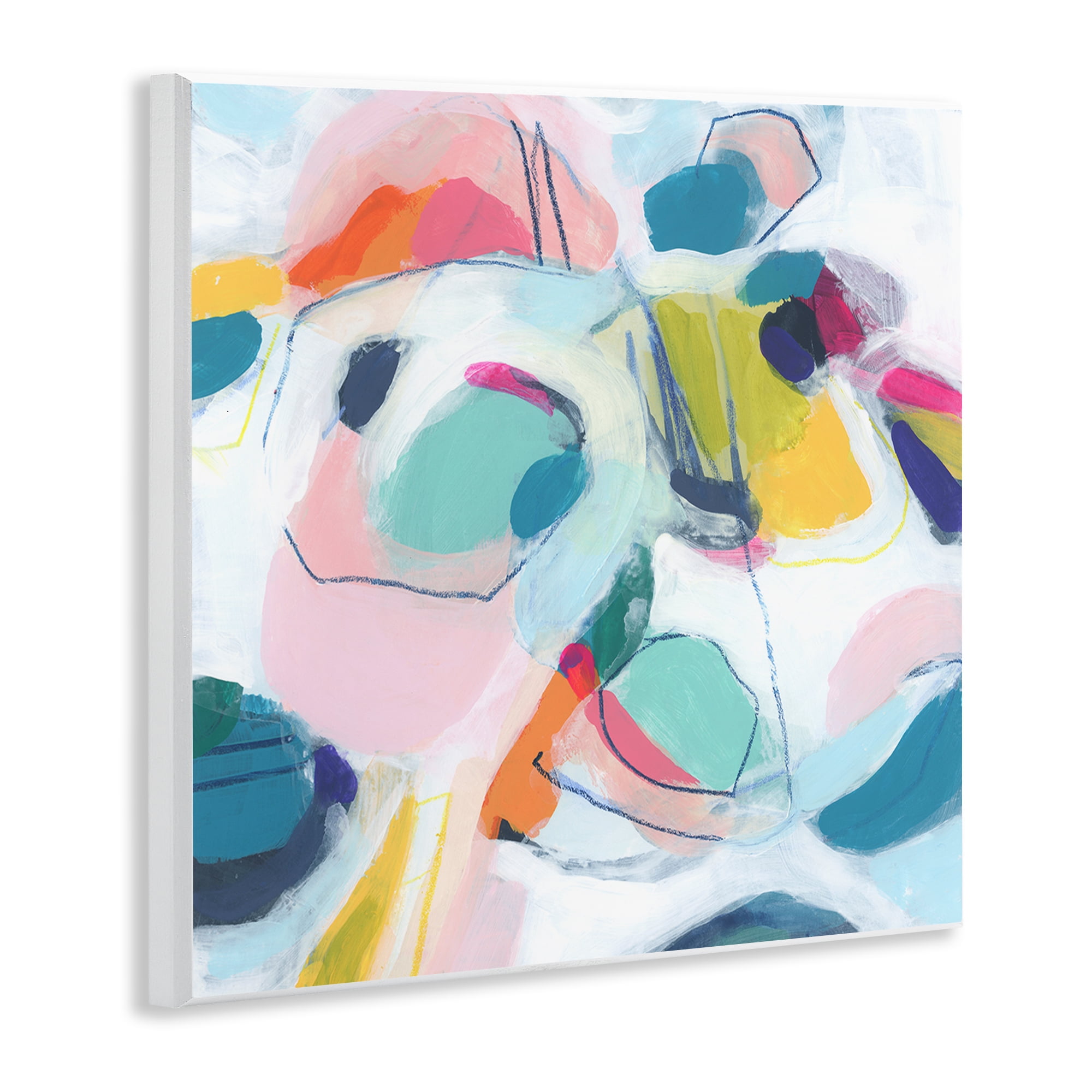 Stupell Industries Whimsical Shapes Abstraction Abstract Painting Unframed Art Print Wall Art, 12 x 12