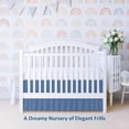 thumbnail image 2 of 1 Piece 100% Egyptian Cotton 800 Thread Count Crib Ruffle Bed Skirts for Baby Girls (28” x 52” x 10") Inch Crib Ruffle Bed Skirts - Medium Blue Solid, 2 of 8