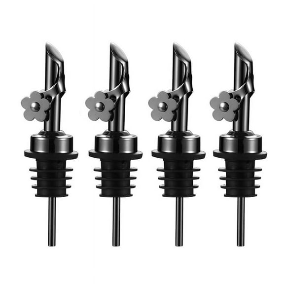 4 Pcs Olive Oil Dispenser Spout, Pour Spouts Replacement with Leak-Proof Design Bottle Pourers Black