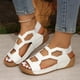 thumbnail image 2 of Sandalias de Cuña de las Mujeres Casuales Moda Verano Color Sólido Fondo Grueso Playa Boca de Pescado Corte Cuña Tacón Bajo Sandalias de las Mujeres con Correa Trasera Correa Elástica, 2 of 9