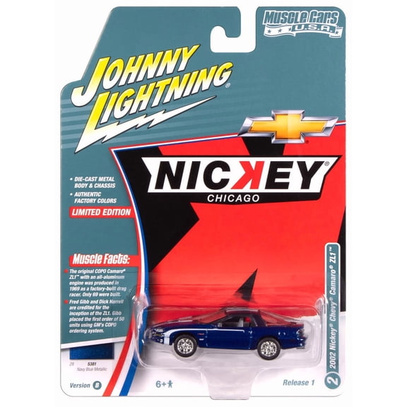 Johnny Lightning Jlmc034 Muscle Car Ver B 2002 Nickey Chevy Camaro Zl1 Blue