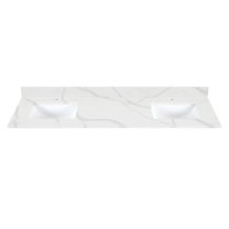 Altair Design Arbios 72" Quartz Stone Vanity Top in Calacatta White