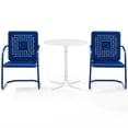 thumbnail image 4 of Crosley Furniture Bates 3 Piece Outdoor Metal Bistro Set in Navy, 4 of 13
