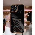 thumbnail image 1 of Funda de teléfono con soporte chapado de lujo para iPhone 14, 13, 12, 11 Pro, 14Pro, 13Pro, Max, X, XR, XS, X, S Max, 8, 7 Plus, SE, 2020, 2022 Fivean unisex, 1 of 2