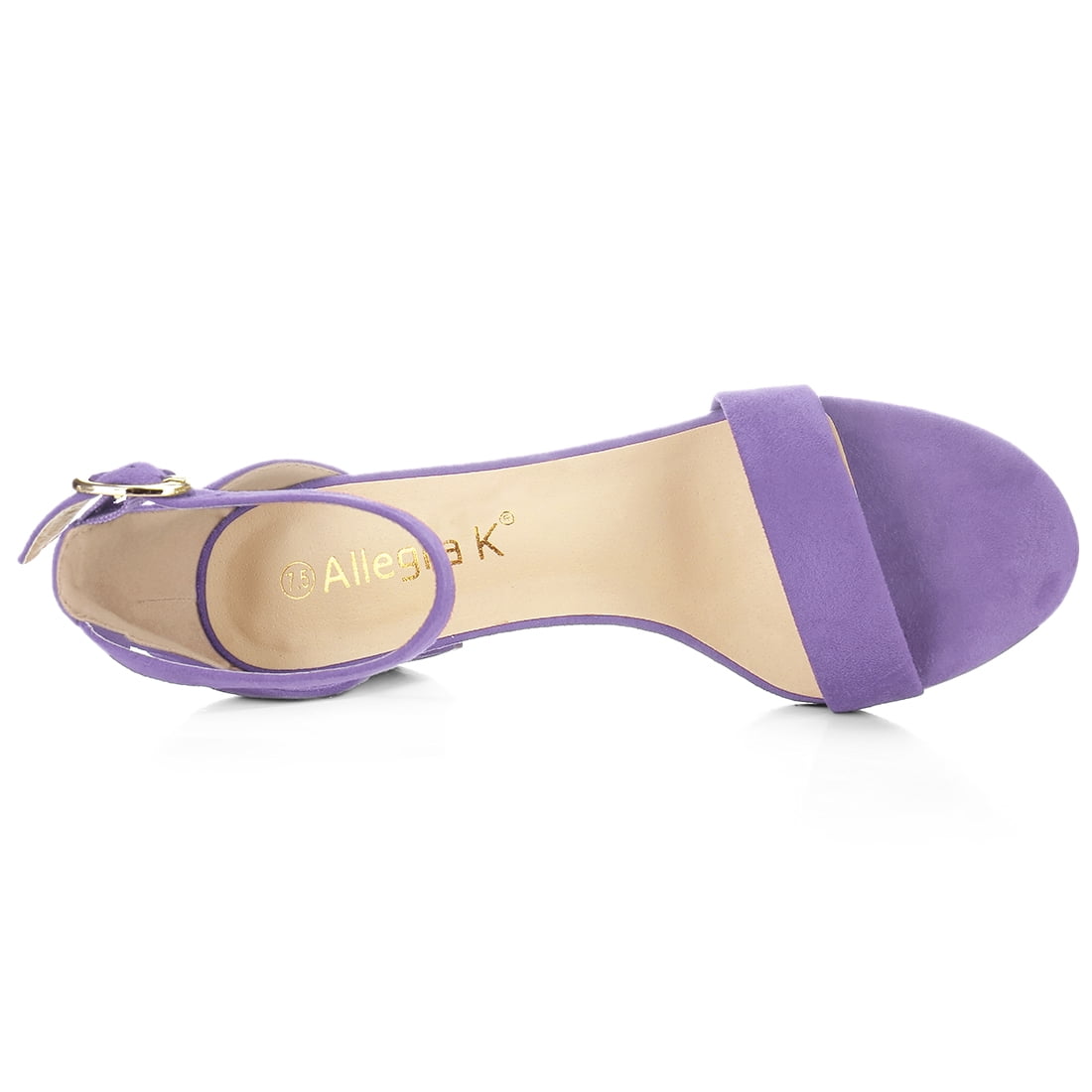 DARING DIVA Women's Open Toe Block Heel Ankle Strap Sandals Purple 7