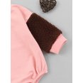 thumbnail image 6 of Qiylii Infant Girls Long Sleeve Romper with Plush Patchwork, Classic Crew Neck Casual Style Clothing,0-18M, 6 of 9