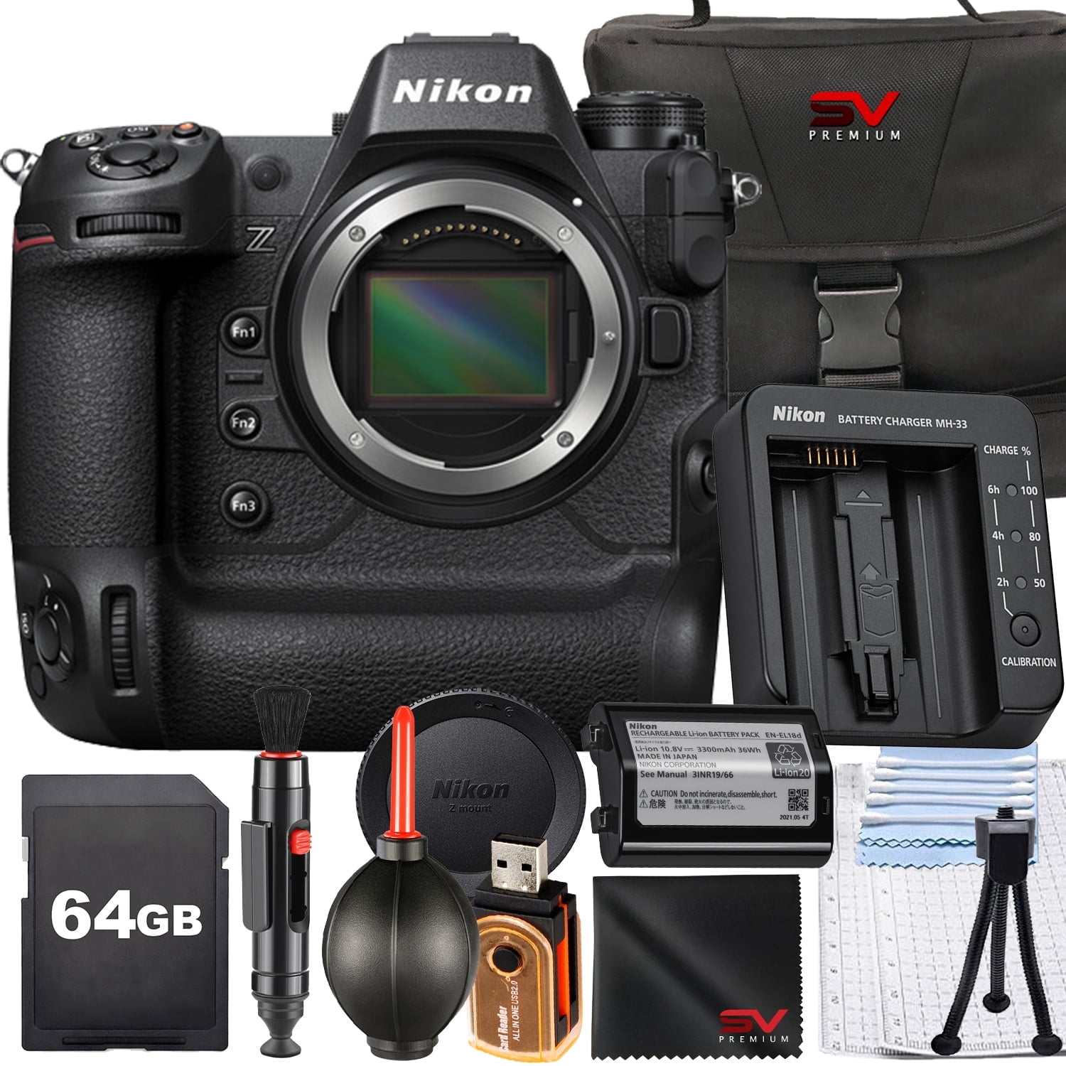 Nikon Z9 Mirrorless Camera (Body Only) with 2 Pack 128GB Memory
