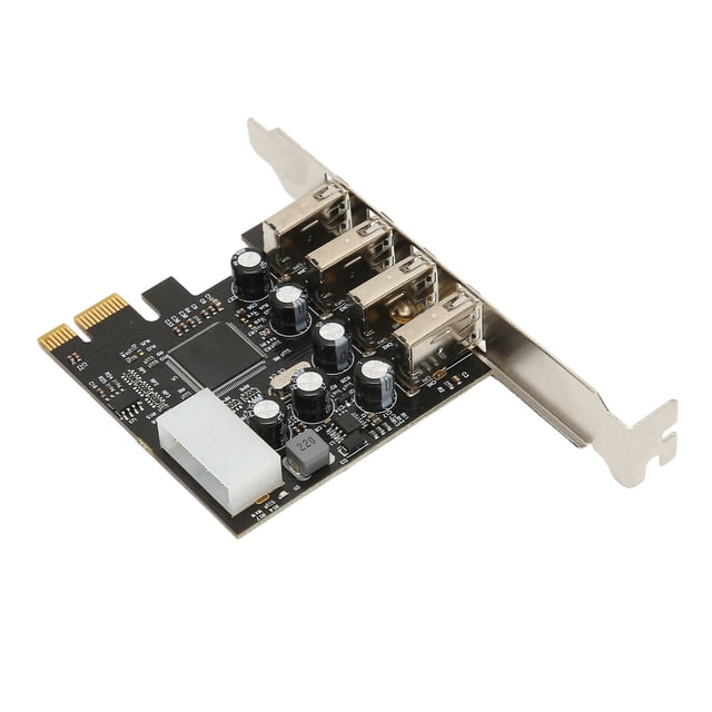 PCI E A USB Expansion Card Hub, PCI E A 4 USB Hub Estable Performance 4 Puertos USB2.0 Chip de Alto Rendimiento para PC de Escritorio
