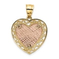 thumbnail image 3 of 14K Two-tone Polished Lace Trim Heart Pendant, 3 of 4