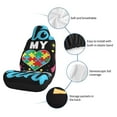 thumbnail image 6 of Honeii I Love My Autism for Car Seat Covers Full Set, Seat Covers for Cars, Car Seat Protector Waterproof, Leather Car Seat Cushion-1, 6 of 9