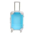 thumbnail image 2 of Mini Suitcase Party Favor Box - Colorful Mini Plastic Suitcases for Party Favors with Lid, Retractable Handle & Rolling Wheels for Travel Theme Decorations, Clear Blue, 2 of 8