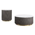 thumbnail image 1 of Coaster Jason 2-piece Round White Marble Top Coffee Table Set in Charcoal, 1 of 6