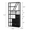 thumbnail image 4 of Ataucjin Wine Bar Cabinet with LED Lights, Tall Coffee Bar Station with Power Outlets and Wine Rack, Kitchen Microwave Stand Bakers Rack Cabinet for Living Room, 4 of 8