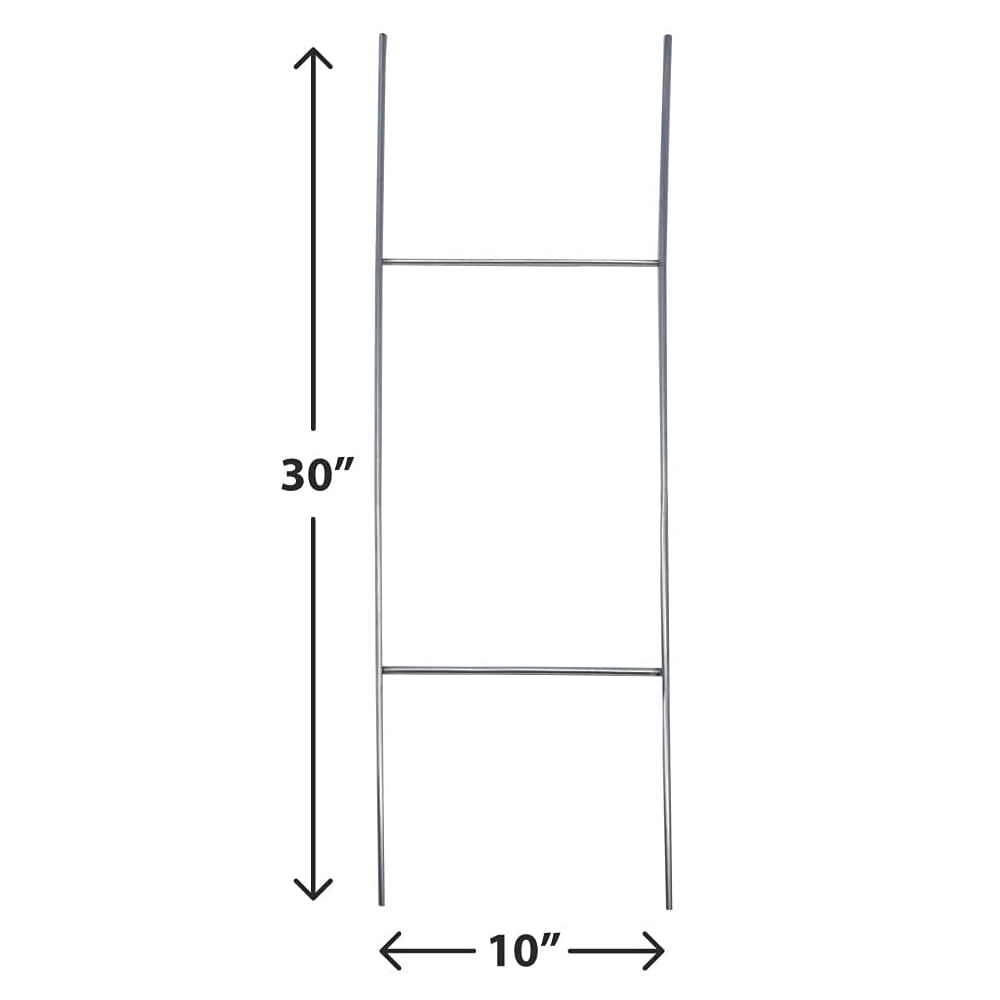 Heavy Duty Metal Wire Yard Stakes for Yard Sign, 10 x 30in H Frame, 10 Pack
