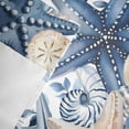thumbnail image 5 of Window Valance for Kitchen,Watercolor Blue Flower Leaf Rod Pocket Curtain Valances Short Curtains Drapes Panel,Coastal Ocean Starfish Coral Window Treatment Topper for Living Room Bathroom Bedroom, 5 of 9
