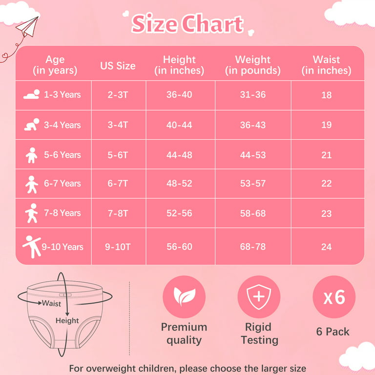 Jeccie 6 Packs Girls Underwear 100% Cotton Breathable Comfort Panties for  Toddler 2-3 Years - Balloon,Swan,Love-heart