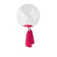 thumbnail image 2 of 18" Transparent Confetti Tassel Balloons Decoration Rose red, 2 of 8