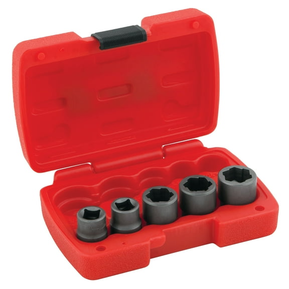 Performance Tool W38919 3/8-Inch Drive 5 Piece Bolt Extractor Set (Metric/SAE)