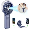 thumbnail image 1 of Ventilador nebulizador HandFan 5200 mAh con cargador recargable azul, 1 of 8