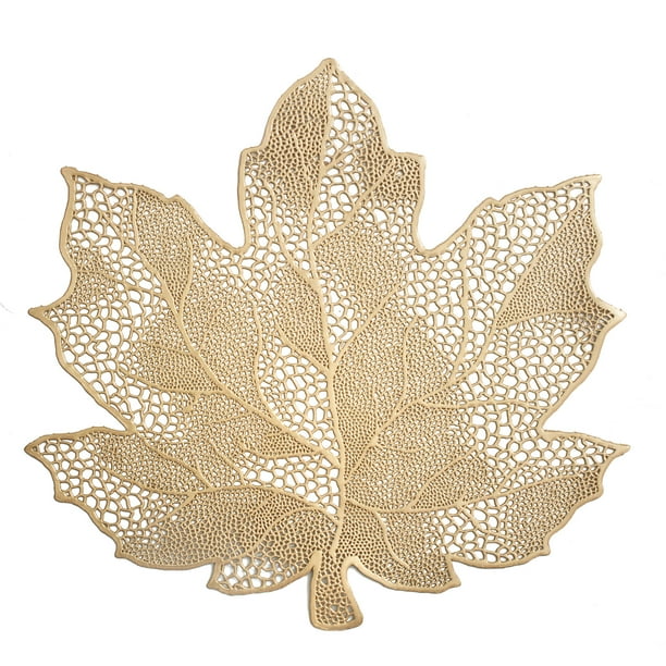 Mainstays Vinyl Harvest Maple Leaf Pressed Brass Placemat Walmart Com Walmart Com