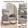 thumbnail image 4 of Rocking Chair, Upholstered Glider Chair with Side Pocket, Nursery Chair with High Backrest and Rubber Wood Legs, Rocking Accent Armchair for Living Room Bedroom Nursery, 4 of 9