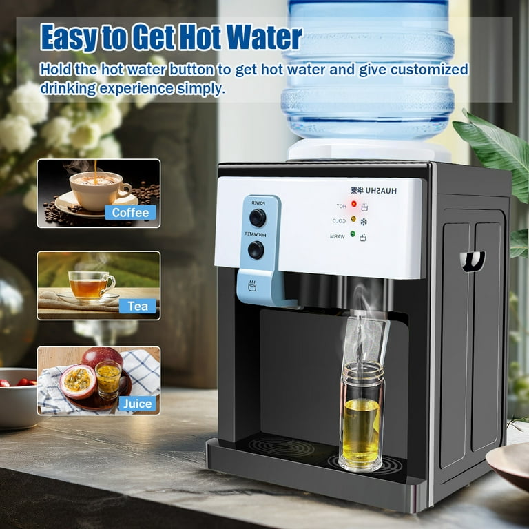Wuzstar Electric Countertop Hot and Cold Water Dispenser, Top