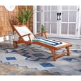 thumbnail image 3 of Safavieh Kamson Adult Wood Adjustable Outdoor Chaise Lounges Natural Brown, 3 of 13