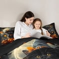 thumbnail image 5 of Manfei Spooky Pumpkin Bedding Sets Full with Comforter,Halloween Duvet Insert,Cute Pet Cat Comforter Sets Full Size,Breathable Room Decoration Reversible,3pcs, 5 of 8