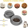 thumbnail image 4 of Cuencos para perros, comedero de viaje plegable de silicona para mascotas, a prueba de asfixia y escupitajos, 2 cuencos combinados para comida para perros y gatos, 4 of 5