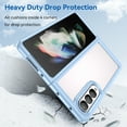 thumbnail image 5 of SaniMore for Samsung Galaxy Z Fold 3 Lightweight Transparent Case, Rugged Clear PC Back & TPU Bumper [Not Yellowing Technology] Heavy Duty Full Body Protective Case for Samsung Z Fold 3, Blue, 5 of 6