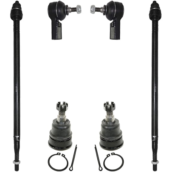 Detroit Axle - 6pc Front Suspension Kit for 2002-2006 Honda CR-V, 2 Lower Ball Joints 4 Tie Rods Replacement