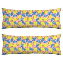 Lemon Print Body Pillow Cover - Soft & Breathable Fabric, Hidden Zipper, 20"x54", Cute Fruit & Floral Design - Perfect Gift for Lemon Lovers, Summer Decor, Side Sleepers & Pregnancy Support