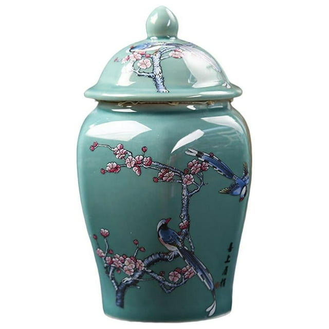 yuksok Ceramic Ginger Jar Flowerpot Tea Canister Container Candy Jar Table Centerpieces S