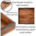 thumbnail image 3 of BIRDROCK HOME Wooden Serving Tray with Handles - Square, 3 of 6