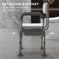 thumbnail image 3 of Accent Chairs HOMCOM 3-in-1 Shower Chair with Back and Arms, Height Adjustable Bedside Commode, Raised Toilet Seat with Non-Slip Rubber Foot Pad for Seniors, Disabled, White,Leather Accent Chairs, 3 of 10