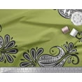 thumbnail image 2 of Soimoi Green Cotton Voile Fabric Geomertic & Paisley Fabric Prints By Yard 42 Inch Wide, 2 of 3