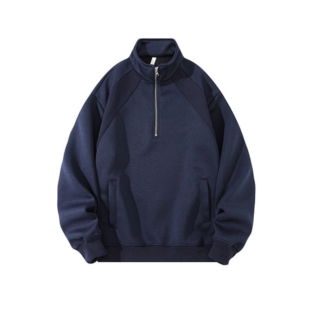 Ceisia Men's Oversize Stand-Collar Half-Zip Color-Blocked Pullover (Multi-Style) Gift
