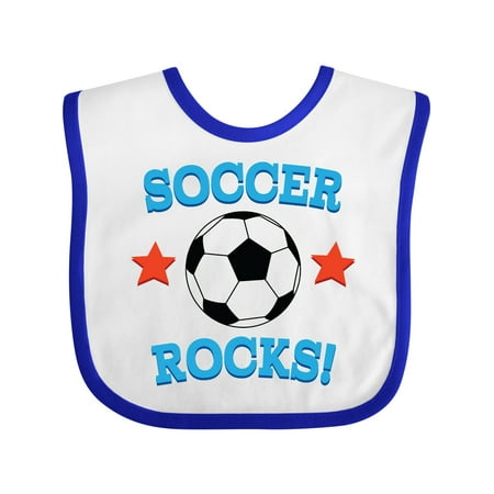

Inktastic Soccer Rocks Coach Player Gift Baby Boy or Baby Girl Bib
