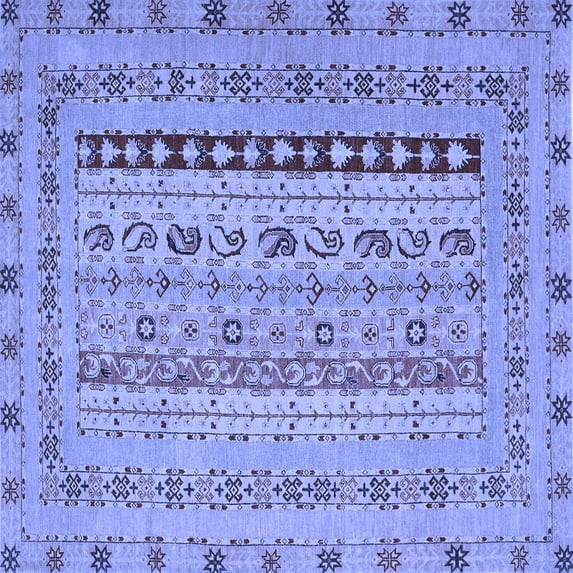 Ahgly Company Indoor Square Persian Blue Traditional Area Rugs, 8' Square