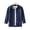 Dark Blue, variant on Men Shirt Chinese Style Solid Color Knot Button Single-breasted Stand Collar Mid Length Long Sleeves Loose Cardigan Top Hanfu Costume