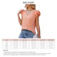 thumbnail image 2 of Top de verano para mujer, cuello en V, hombros fruncidos, manga corta con volantes, Tops básicos sueltos informales elegantes, naranja M, 2 of 7