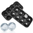 thumbnail image 1 of Molde de silicona para bolas de hielo con 8 orificios Molde redondo para cubitos de hielo con ocho rejillas Con tapón transparente y embudo para pudín, chocolate o cócteles, whisky, 1 of 8