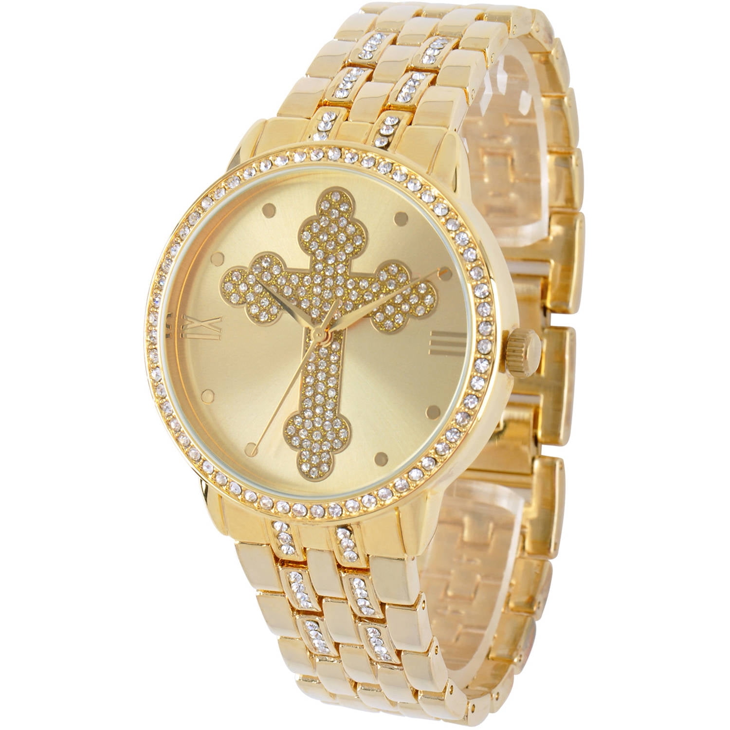 Cross Round Bracelet Watch, Gold by EWatchFactory