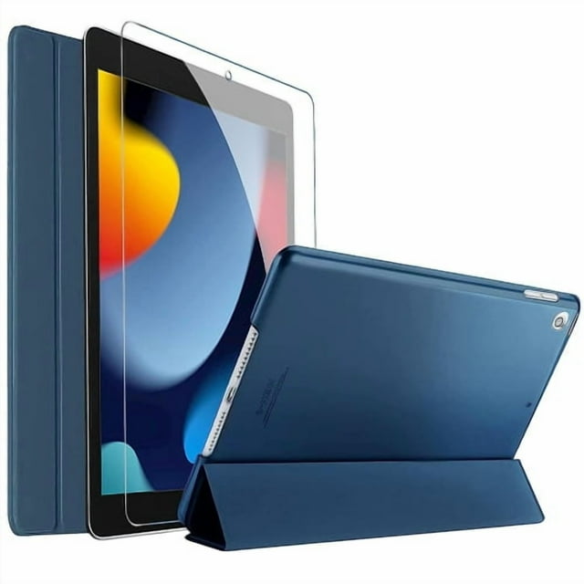 For iPad Air 13 Inch M2 Case 2024 / iPad Pro 12.9 Inch Case 6th/5th/4th Generation Case with Screen Protector Pencil Holder,Slim Soft TPU Back Tablet Cover, Auto Sleep/Wake Protective Cover - Blue