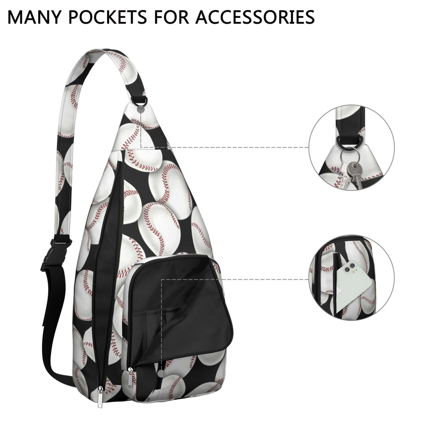 Training Essential Sling Backpack - Sports Print Shoulder Bag for Baseball, Football & Athletic Gear