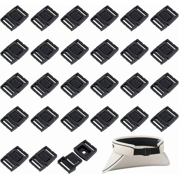 30Pcs Black Plastic Buckle Center Release Buckle 1.4x1inch Multi-purpose Adjustable Buckle for DIY Webbing Strapping Backpack Straps Outdoor Activities