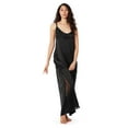 thumbnail image 2 of MeMoi Women's Silky-Soft 53" Maxi-Length Slip Dress with Floral Lace Trim - Womens - Female (L, Black), 2 of 6